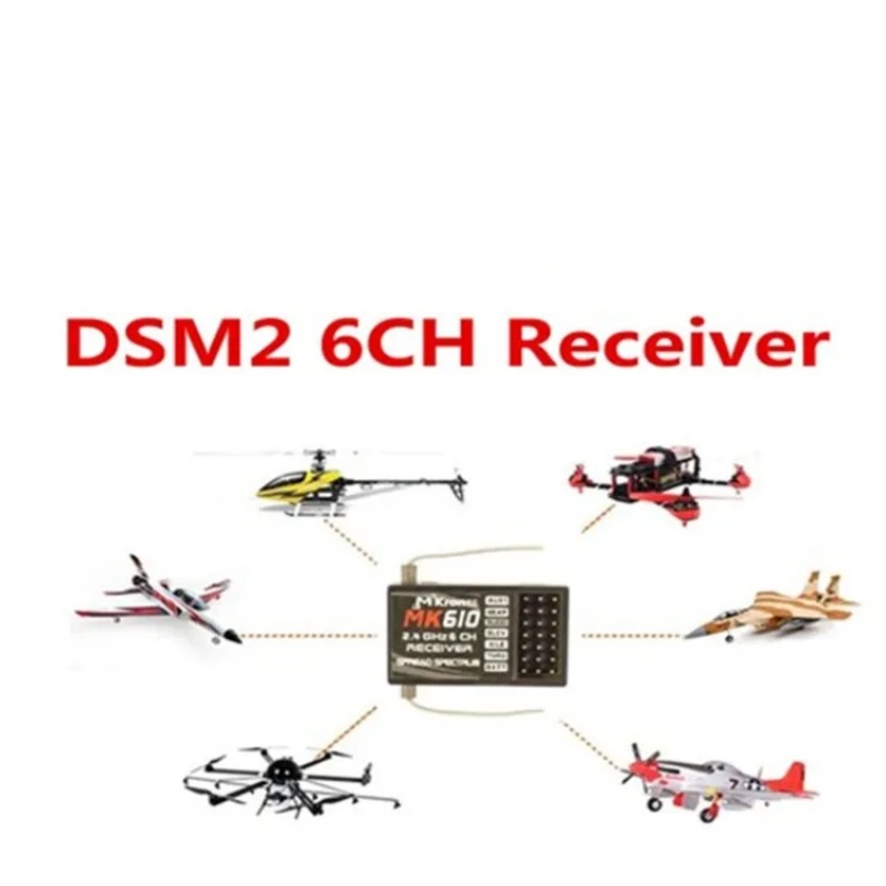 DSM2 MK610 AR6100 2.4G 6CH RC  - Drone Battery Adapter recension och pris